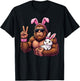 Bigfoot Easter Bunny Peace Sign Baby Animal Lover T-Shirt - T-Shirt | Black