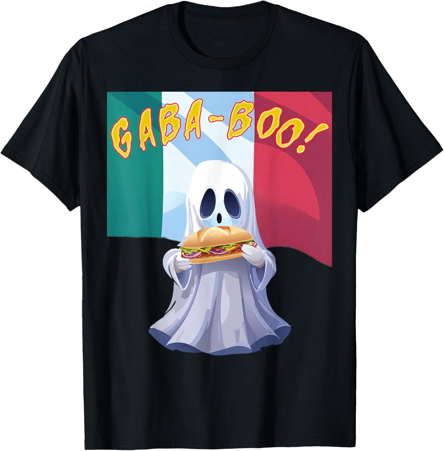 Funny Gabagool Gabaghoul GABA Boo Ghost Halloween T-Shirt - T-Shirt | Black