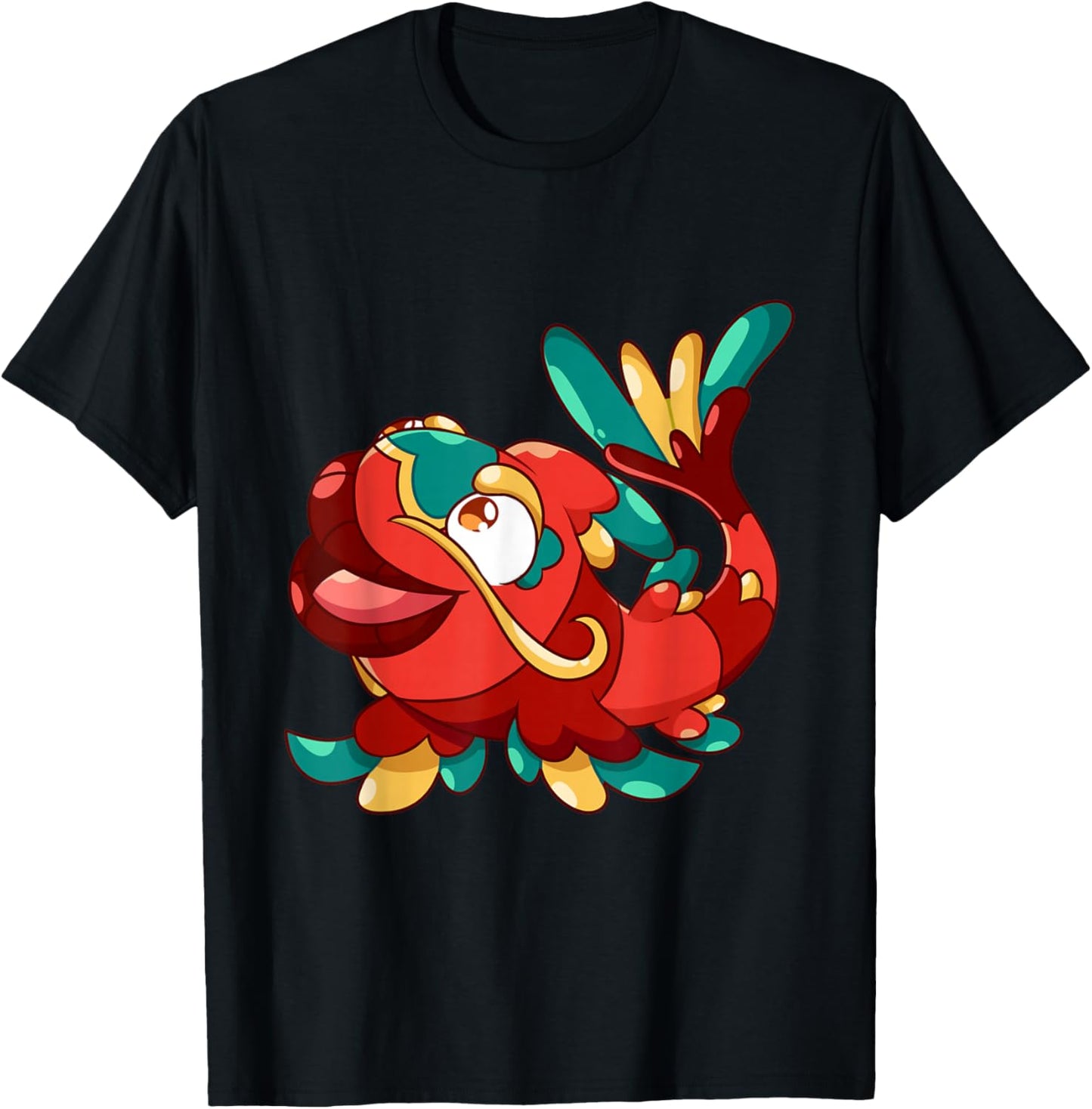 Cute Funny Sweet Oriental Cartoon Fish Fishing T-Shirt - T-Shirt | Black
