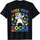 Rock Your Socks World Down Syndrome Awareness Unicorn Kids T-Shirt - T-Shirt | Black