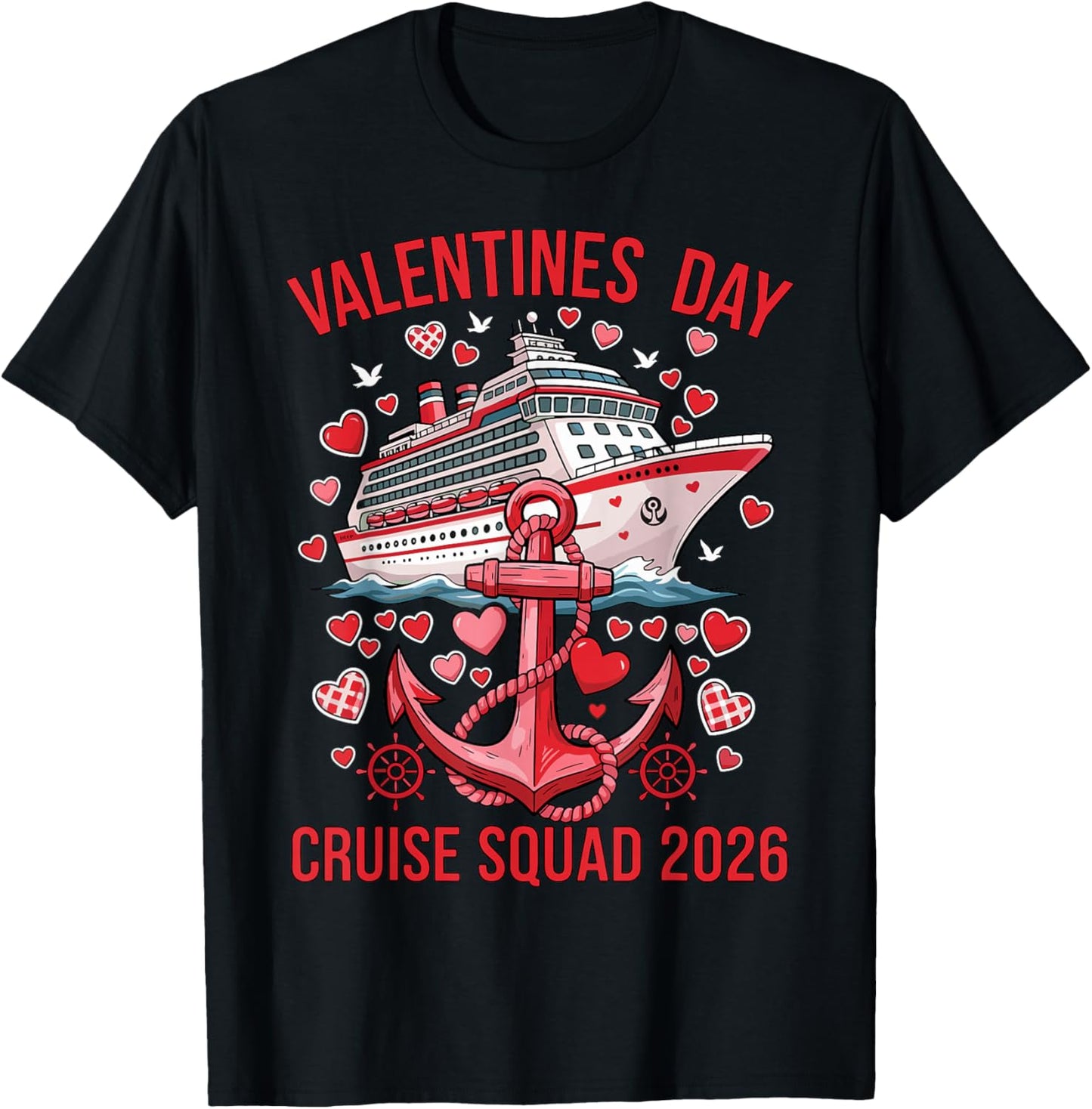 Valentines Day Cruise Squad 2026 Matching Couple Valentine T-Shirt - T-Shirt | Black