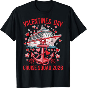 Valentines Day Cruise Squad 2026 Matching Couple Valentine T-Shirt - T-Shirt | Black