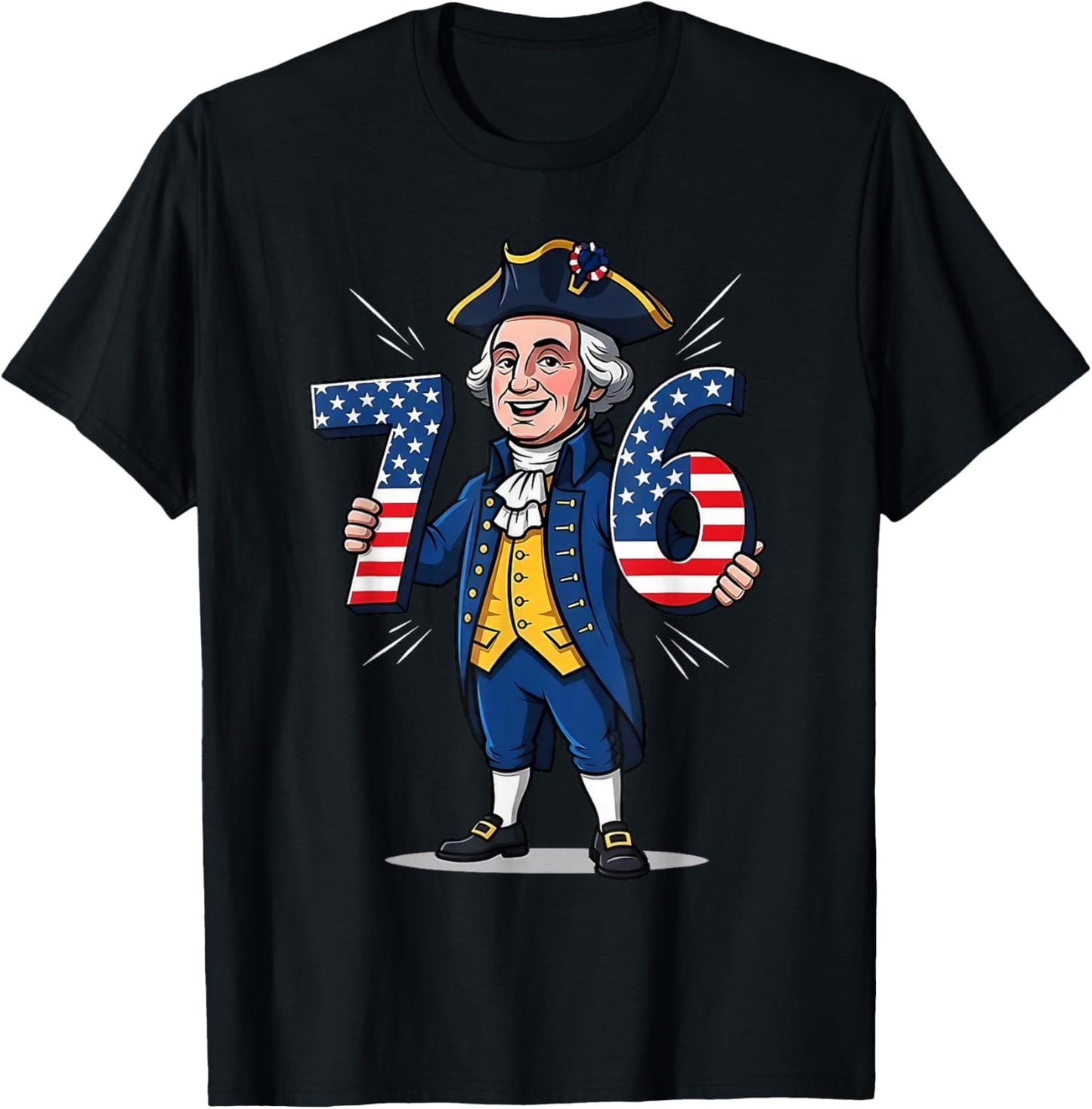 6-7 7-6 George Washington Shirt Six Seven American Design T-Shirt - T-Shirt | Black