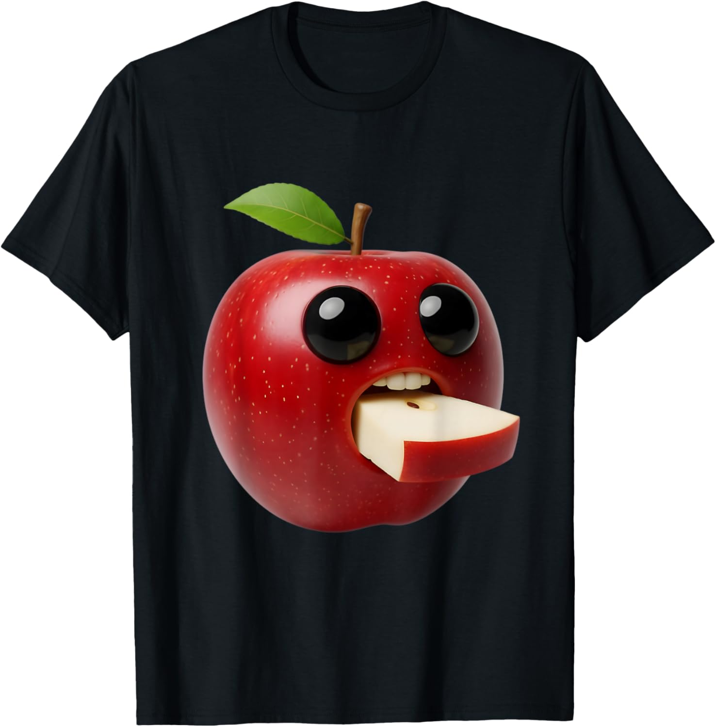 Niche Fruits Funny Apple Meme Brainrot Surreal T-Shirt - T-Shirt | Black