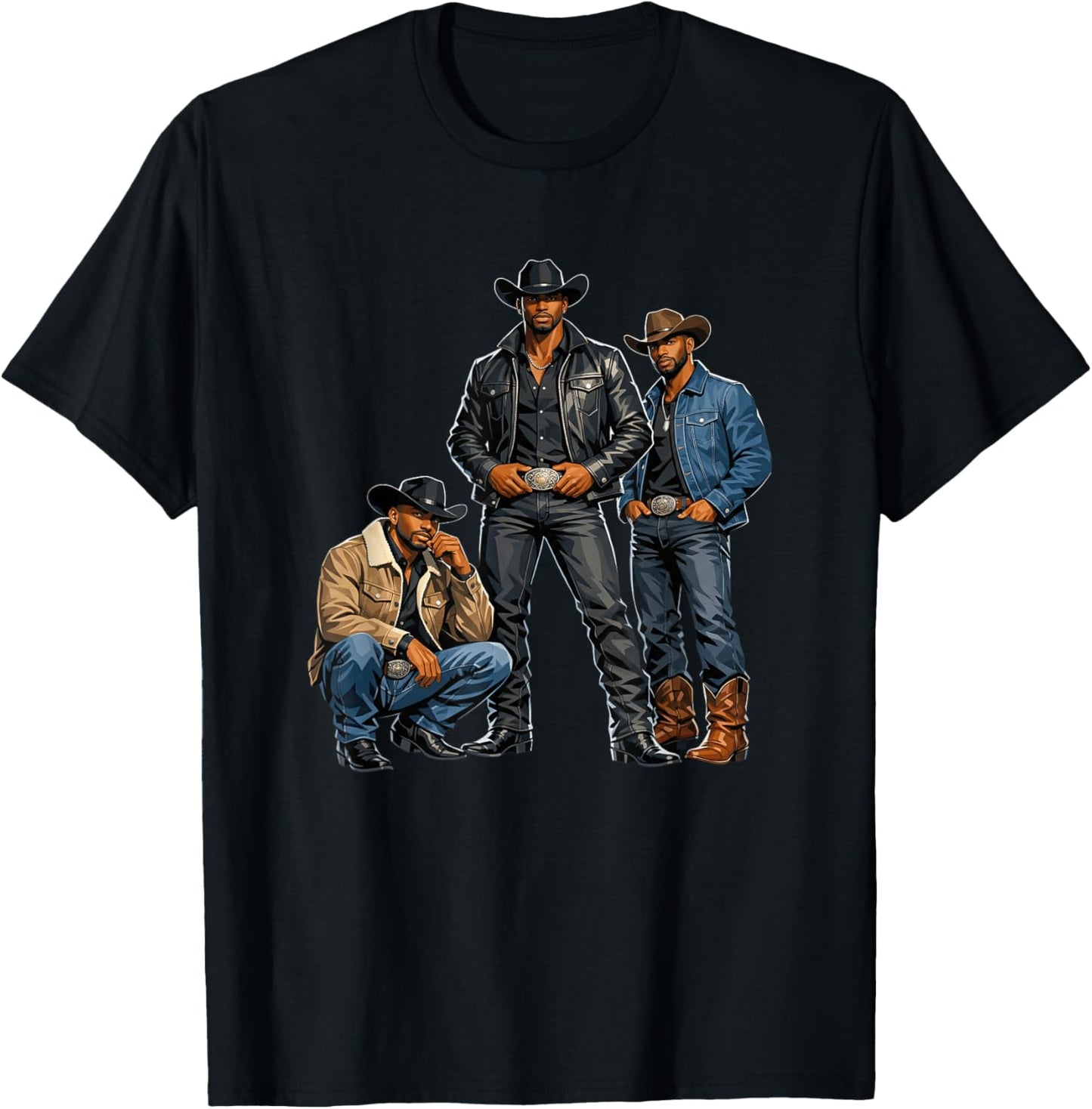 Western Cowboy Melanin Black History African Texas Rodeo Men T-Shirt - T-Shirt | Black