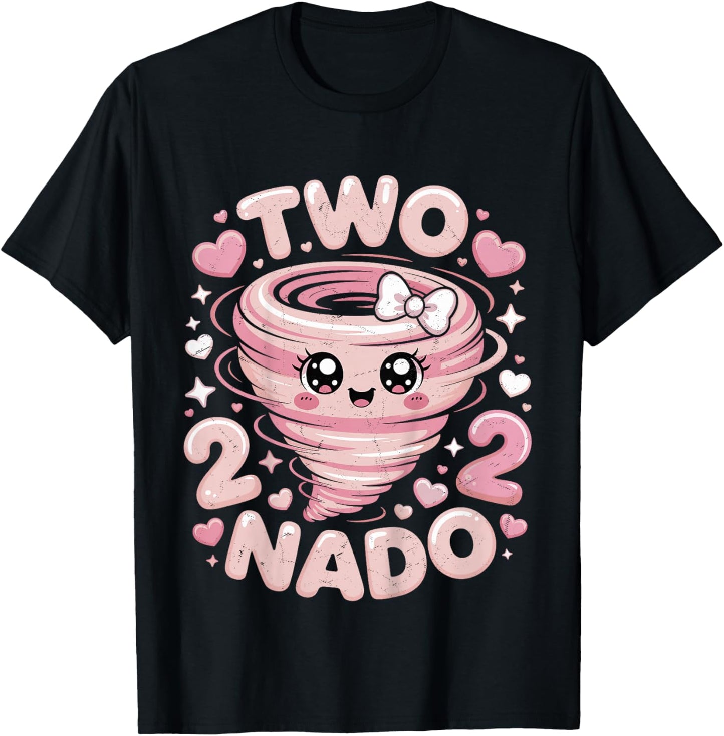 Two Nado 2nd Birthday Funny 2 Year Old Girls Kids Toddler T-Shirt - T-Shirt | Black