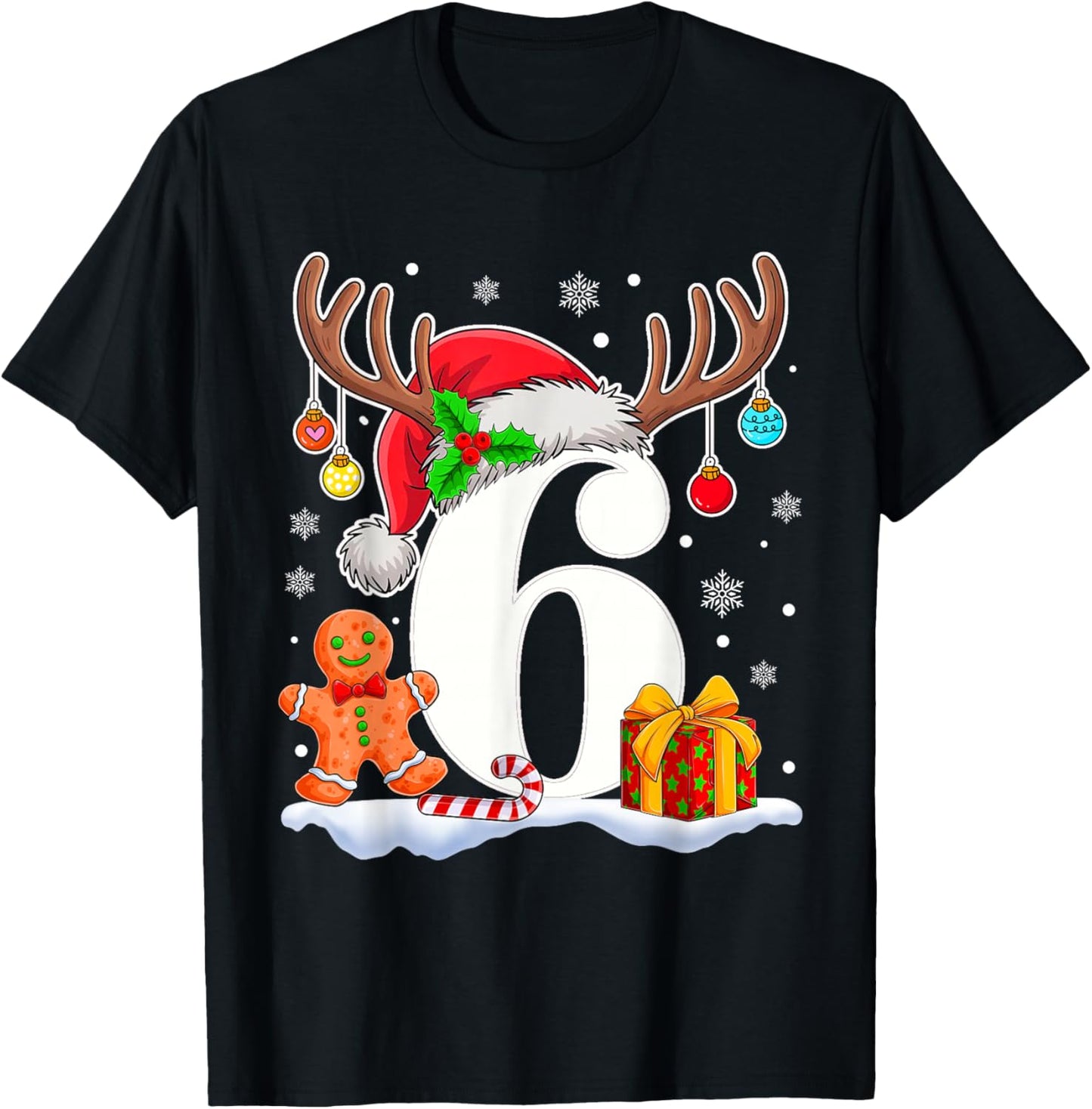 Funny 67 Six Seven Meme Couple Pajamas Matching Christmas T-Shirt - T-Shirt | Black