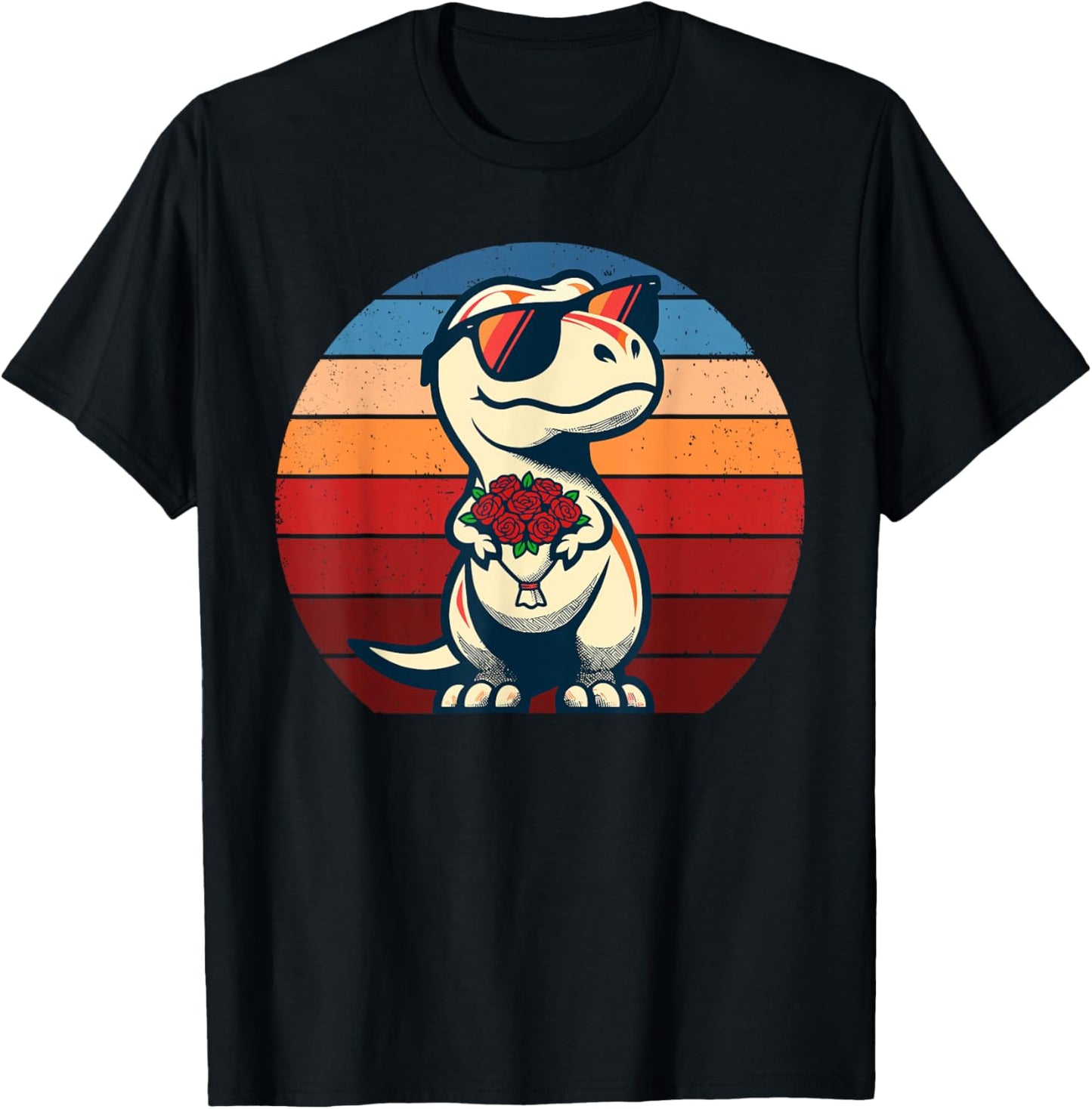 Dinosaur T-Rex Love Men Women Kids Funny St. Valentine's T-Shirt - T-Shirt | Black