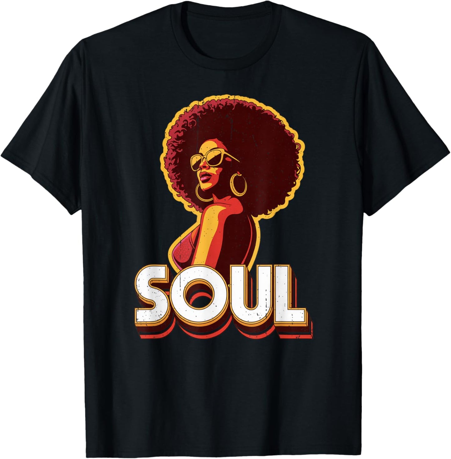 Afro Funk Vintage 70s Retro Soul T-Shirt - T-Shirt | Black