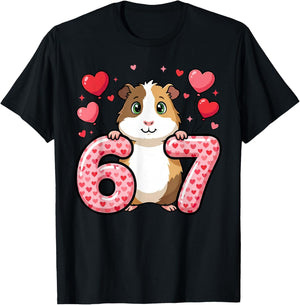 Cute 67 Heart Guinea Pig Love T-Shirt - T-Shirt | Black