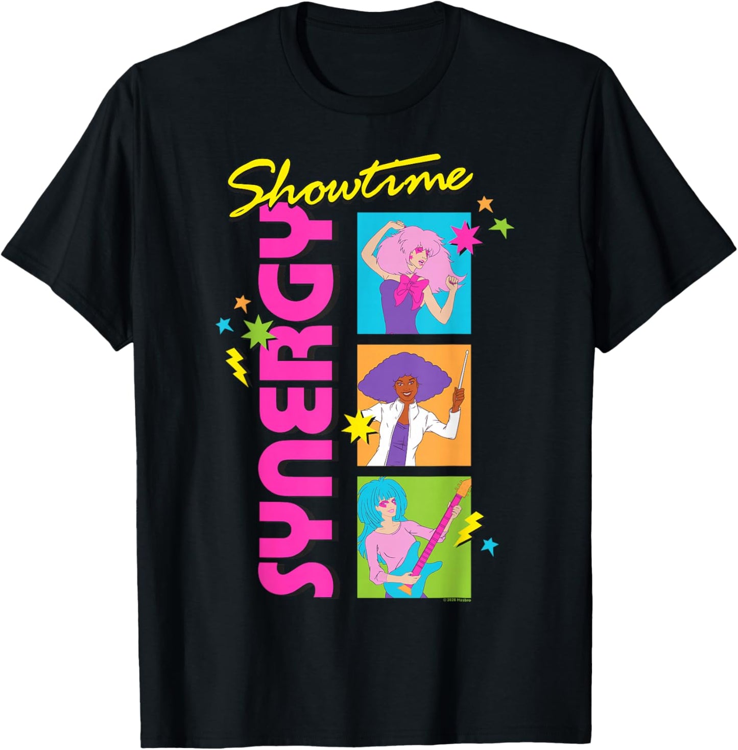Jem and The Holograms Showtime Synergy Band Box Portraits T-Shirt - T-Shirt | Black