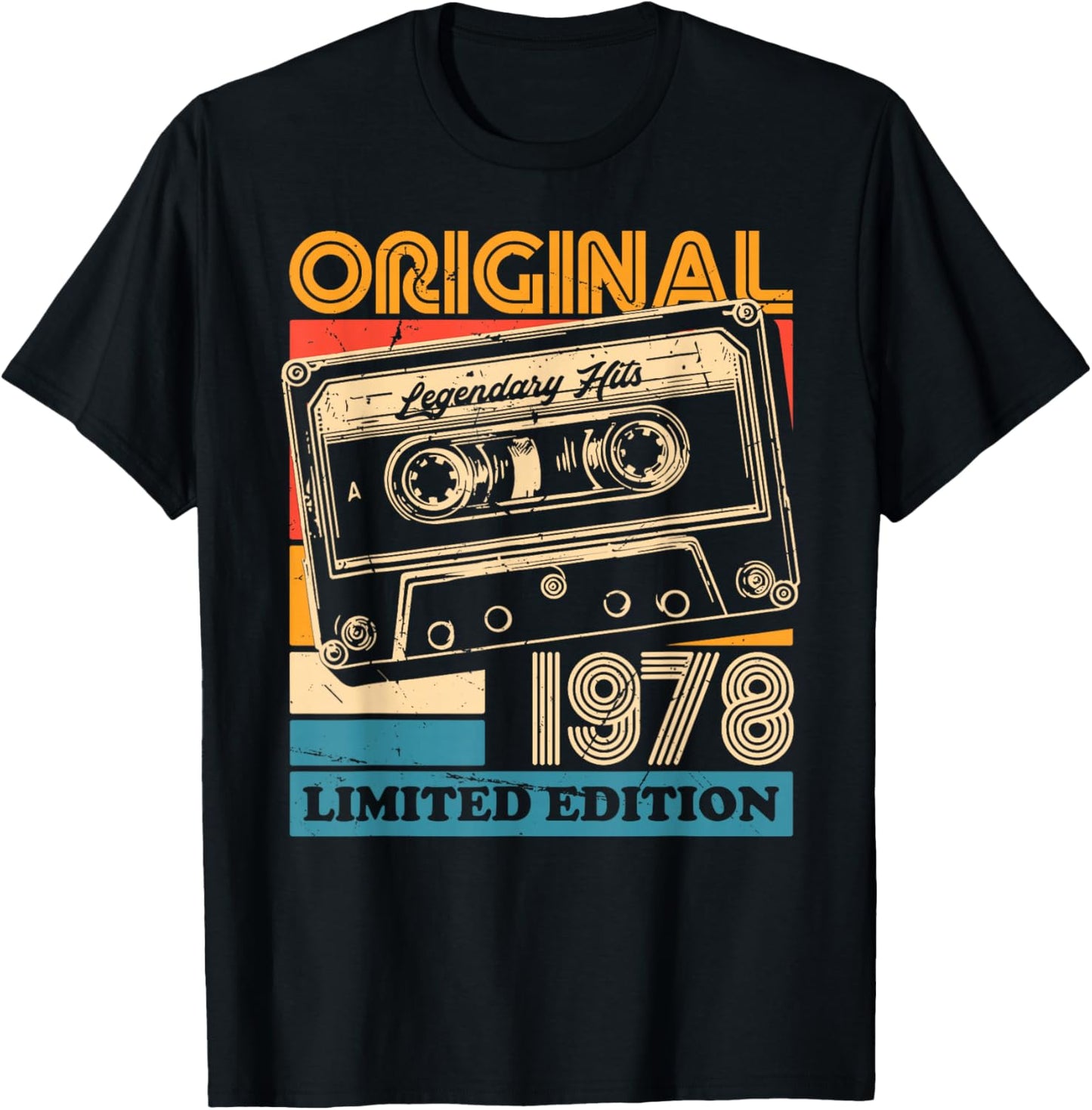 47th Birthday Retro Vintage 1978 Men Women T-Shirt - T-Shirt | Black