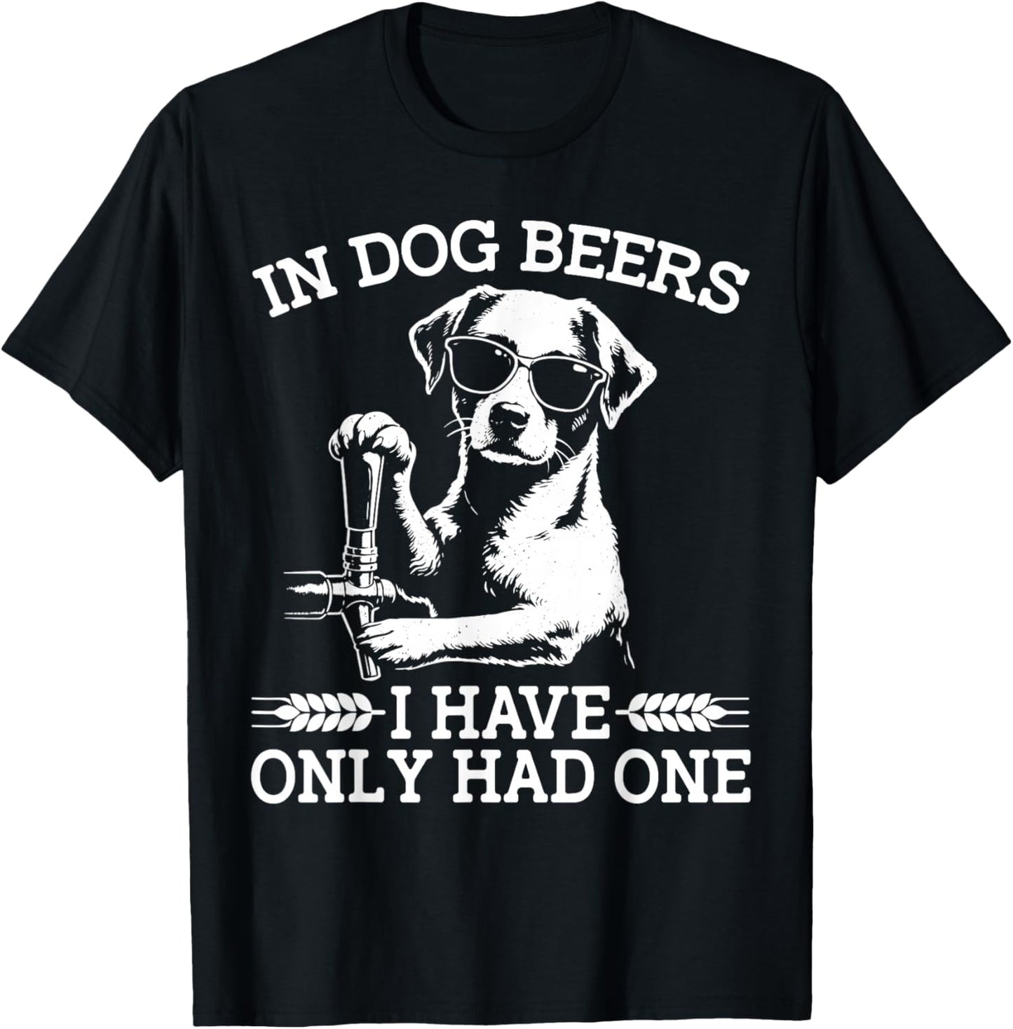in Dog Beers Pub Bar Pub Crawl Party Craft Beer Funny Jokes T-Shirt - T-Shirt | Black