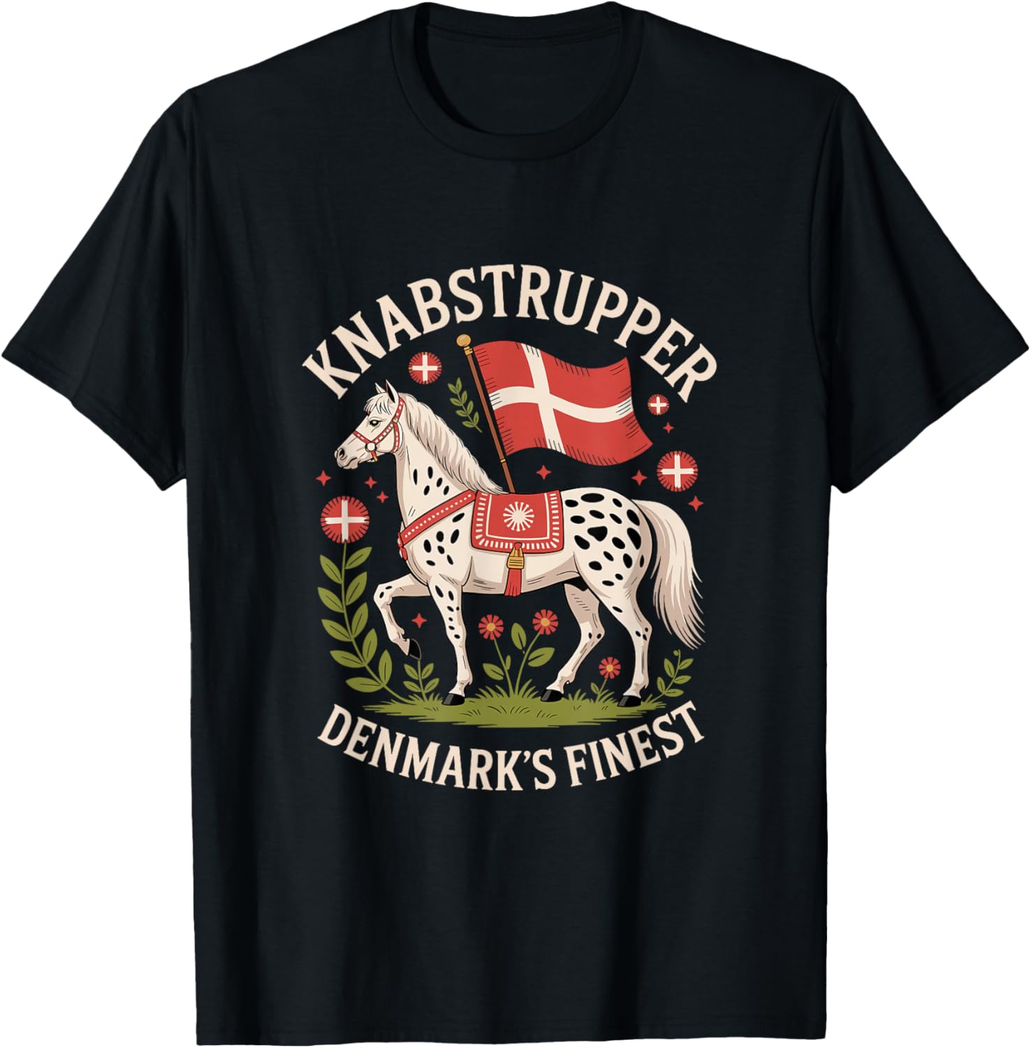 Knabstrupper Horse Denmark's Finest Equestrian T-Shirt - T-Shirt | Black