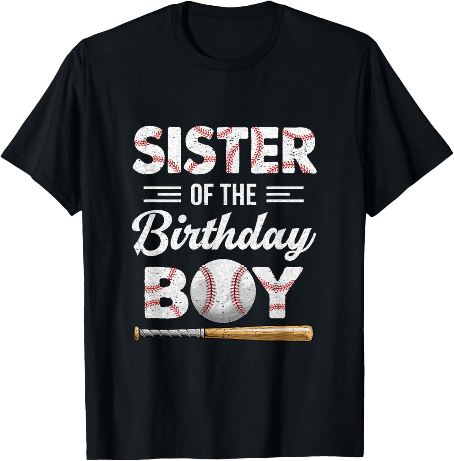 Sister of The Birthday Boy Baseball Matching Family T-Shirt - T-Shirt | Black