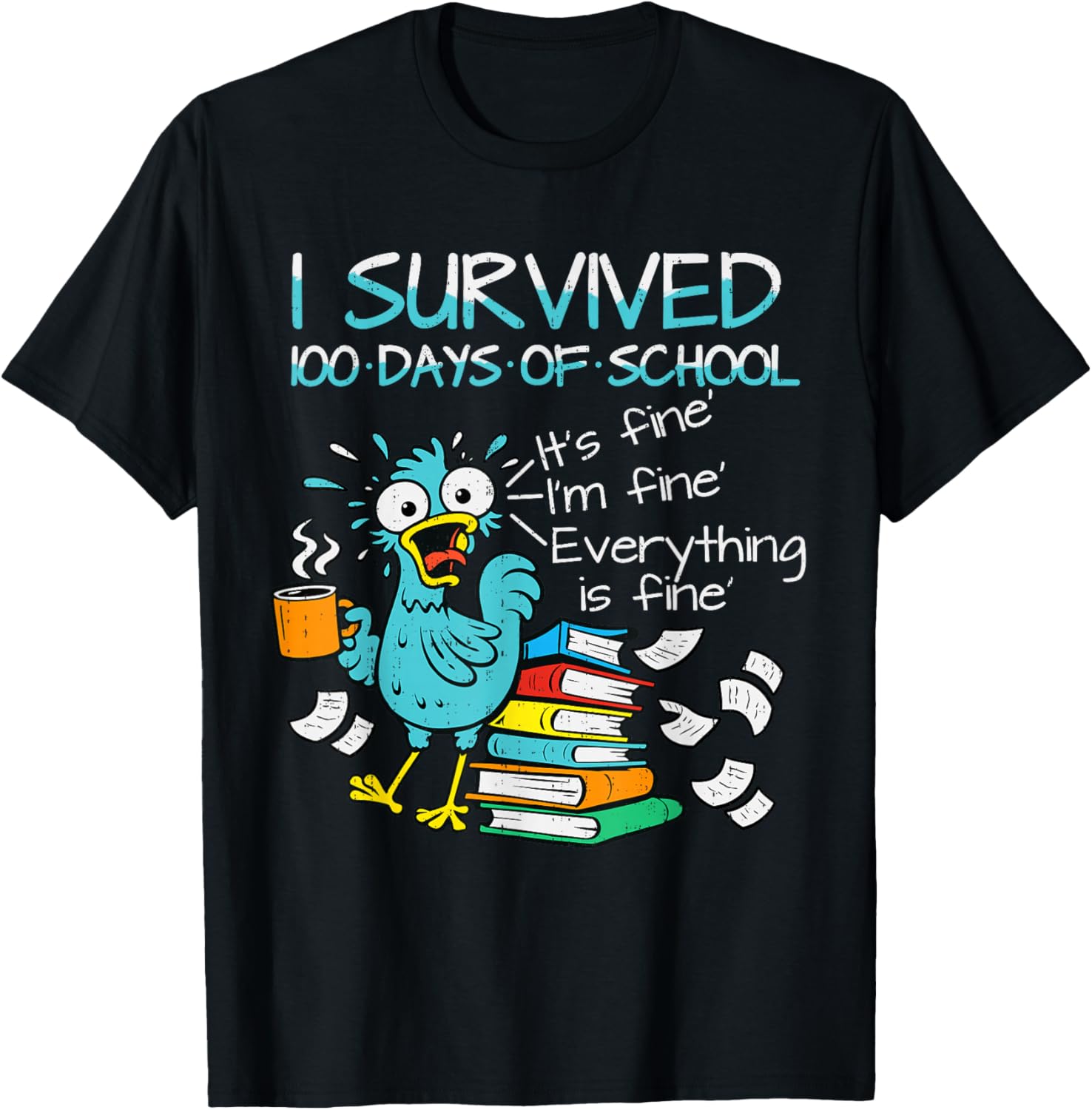 I Survived 100 Days of School Teacher 100th Day of School T-Shirt - T-Shirt | Black