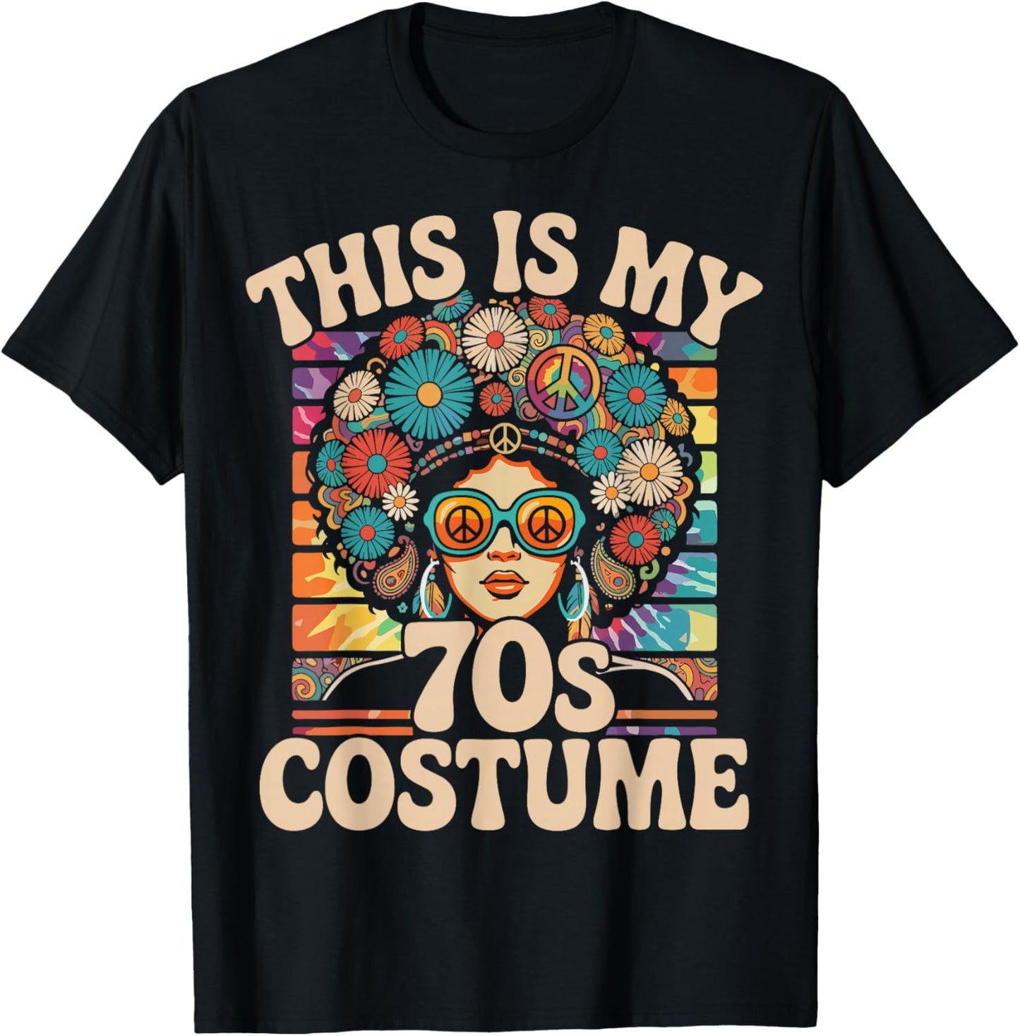 This is My 70s Costume Retro Hippie T-Shirt - T-Shirt | Black