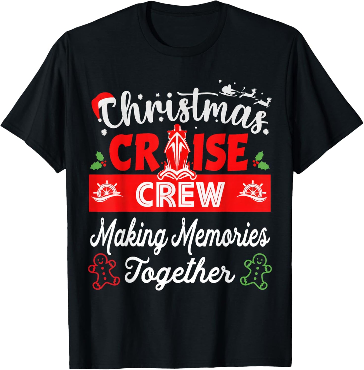 Christmas Cruise Crew Matching Family Cruise Vacation 2025 T-Shirt - T-Shirt | Black