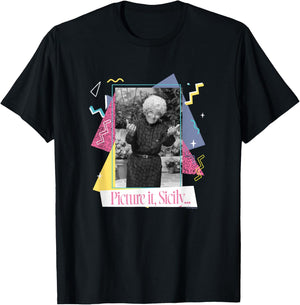 The Golden Girls Sophia Petrillo Picture It, Sicily TV Show T-Shirt - T-Shirt | Black