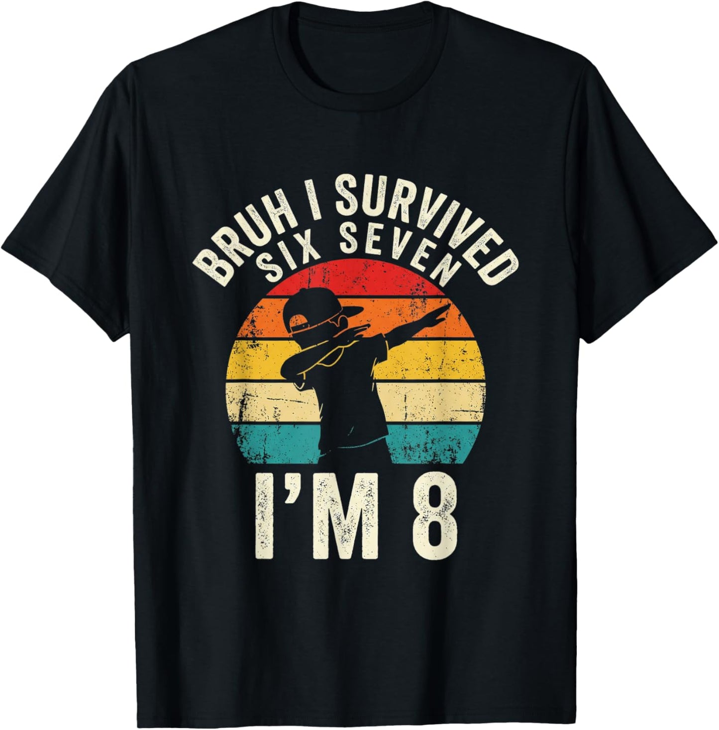 8th Birthday Boy Graphic Dubbing 6 7 Funny 8 Year Old Boys T-Shirt - T-Shirt | Black