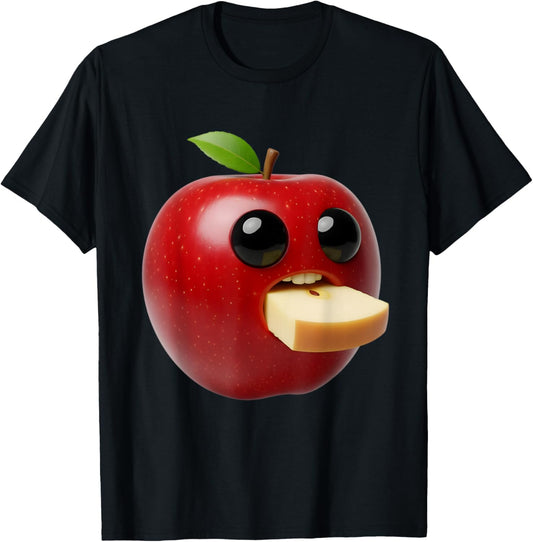 Niche Fruits Funny Apple Meme Brainrot Surreal T-Shirt - T-Shirt | Black