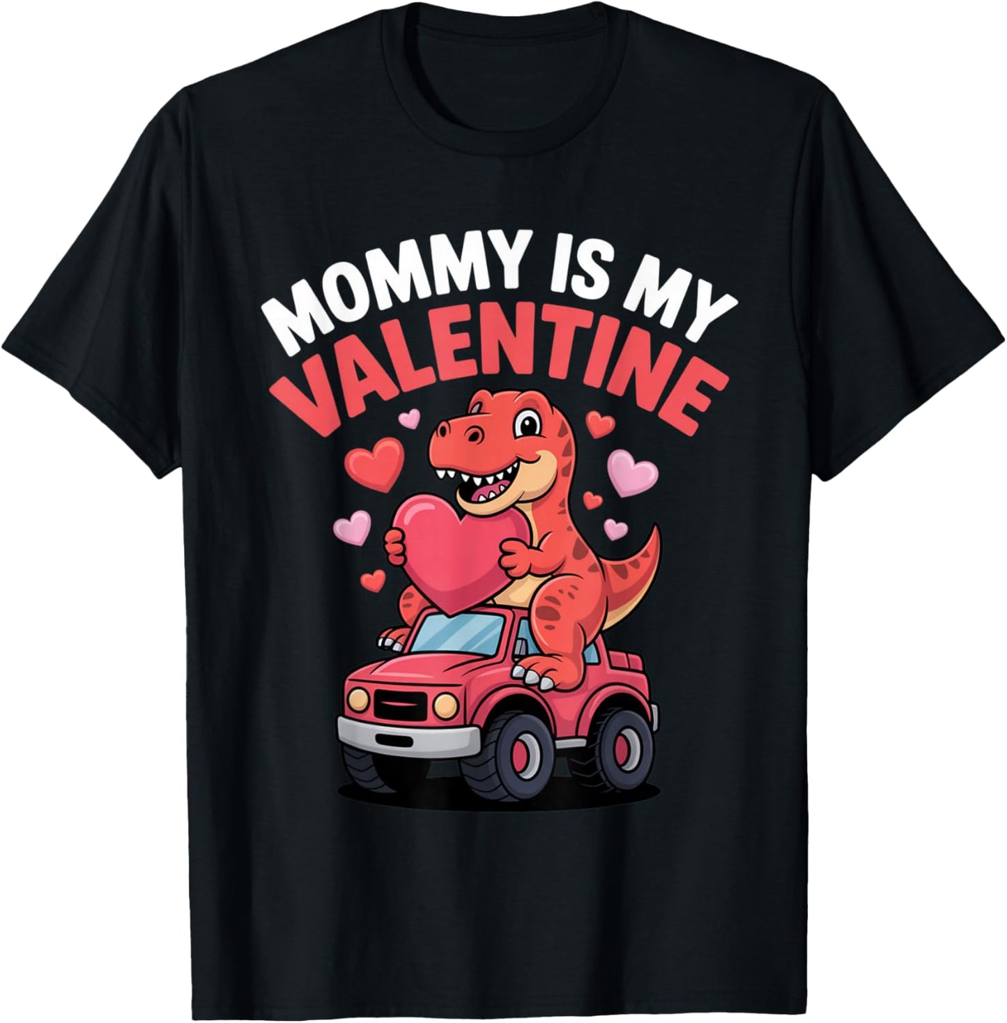 Mommy is My Valentine Cute Dinosaur Heart Outfit Kids Boys T-Shirt - T-Shirt | Black