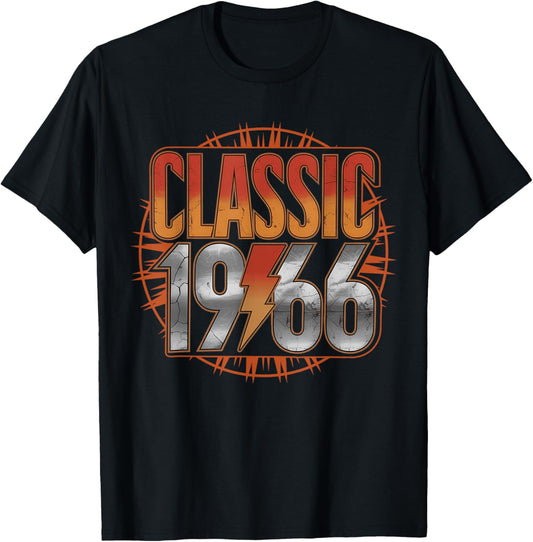 Classic 1966 for 60 Years Old Men Women 60th Birthday Rock T-Shirt - T-Shirt | Black