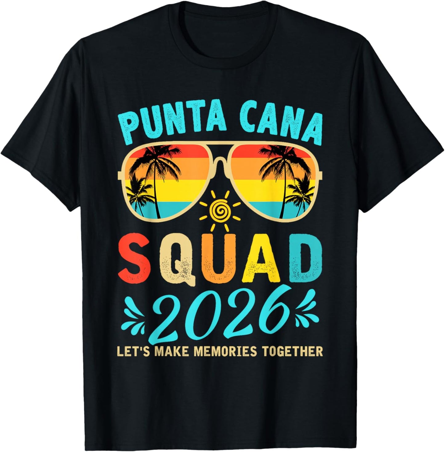 Punta Cana Squad 2026 Funny Groovy Reunion Friends Trip T-Shirt - T-Shirt | Black