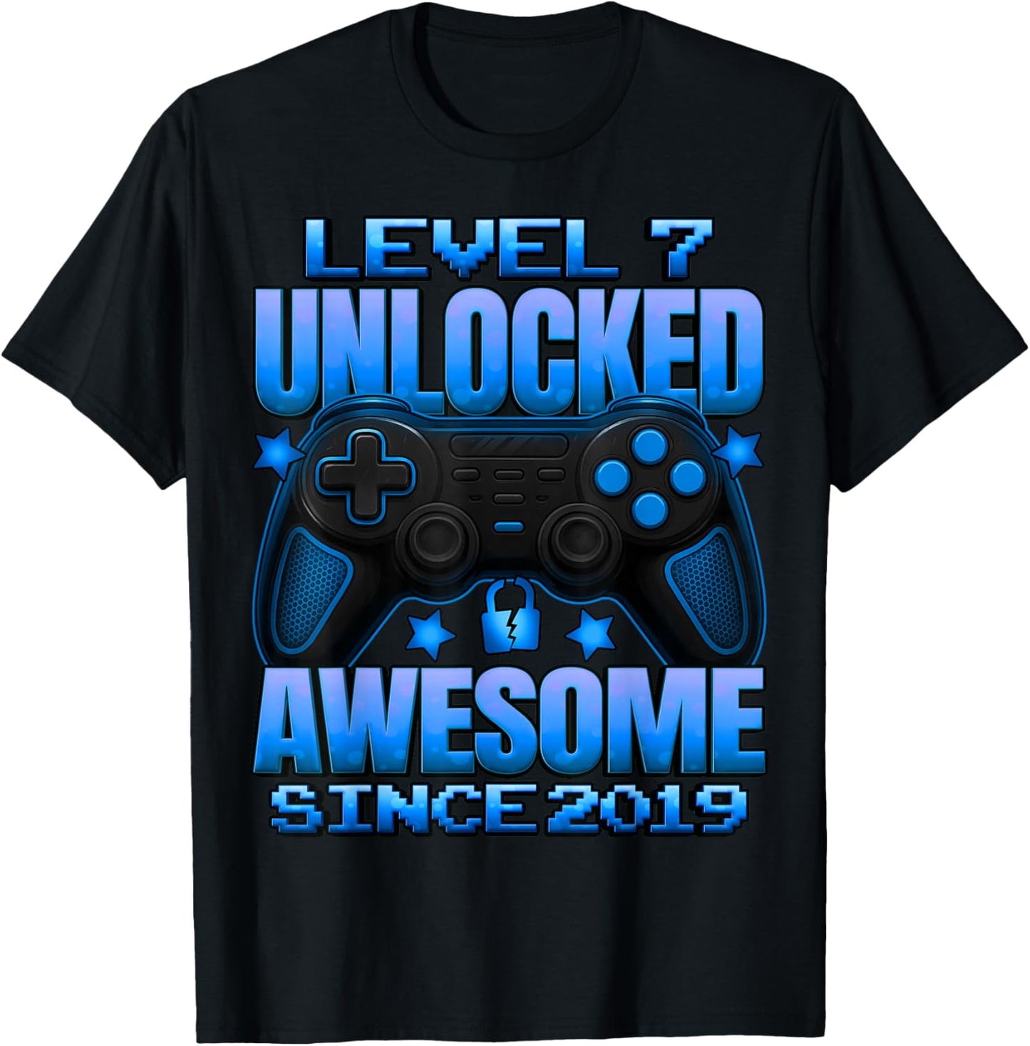 Level 7 Unlocked 7 Year Old Gifts for Boys 7th Birthday Boy T-Shirt - T-Shirt | Black