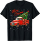 Merry Christmas Red Truck Family Matching Christmas Pajama T-Shirt - T-Shirt | Black