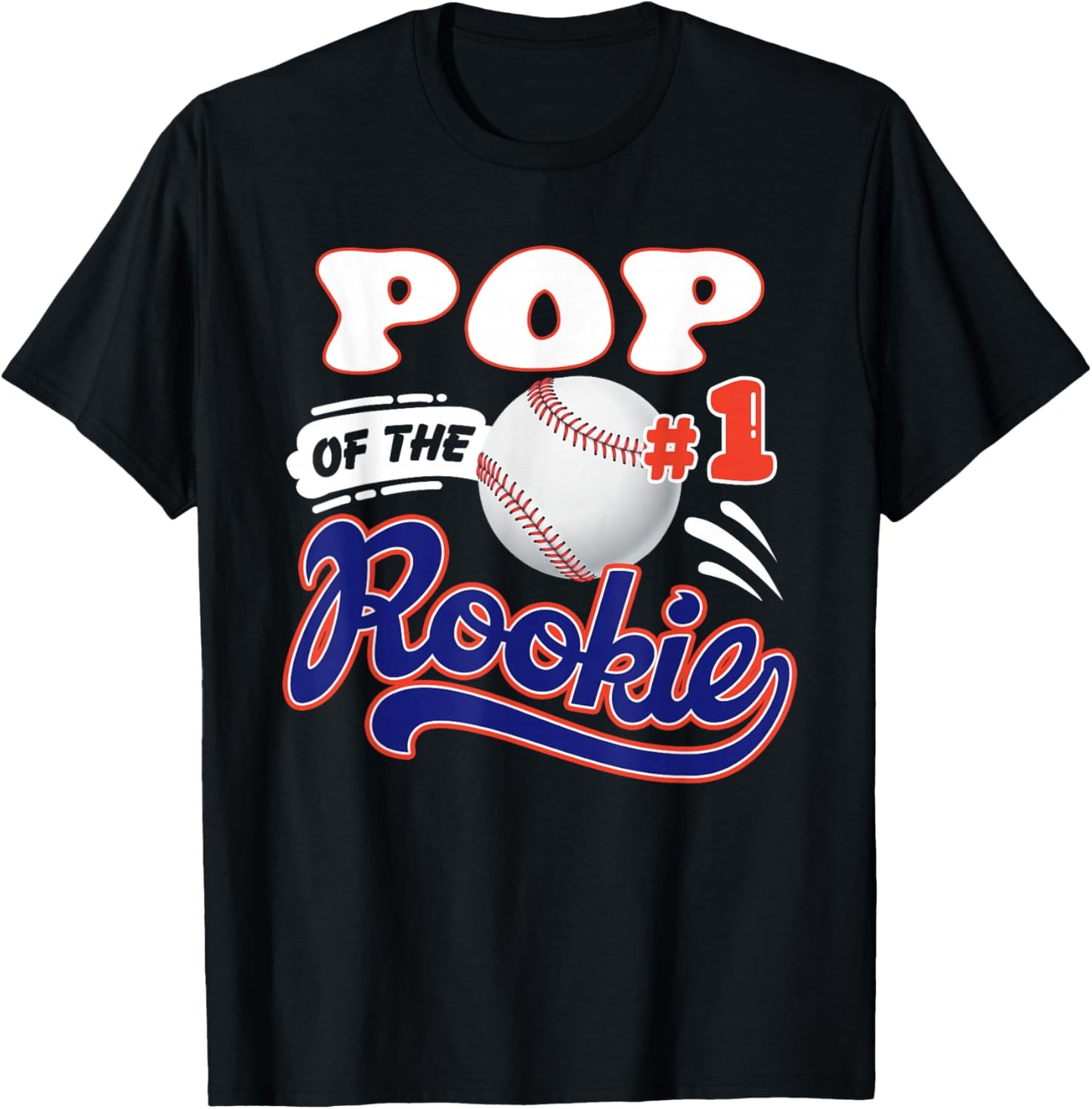 Pop Rookie of Year 1st Birthday Baseball Theme Matching T-Shirt - T-Shirt | Black