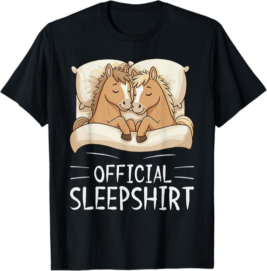 Horse Animal Official Sleepshirt Pajamas Nightgown T-Shirt - T-Shirt | Black
