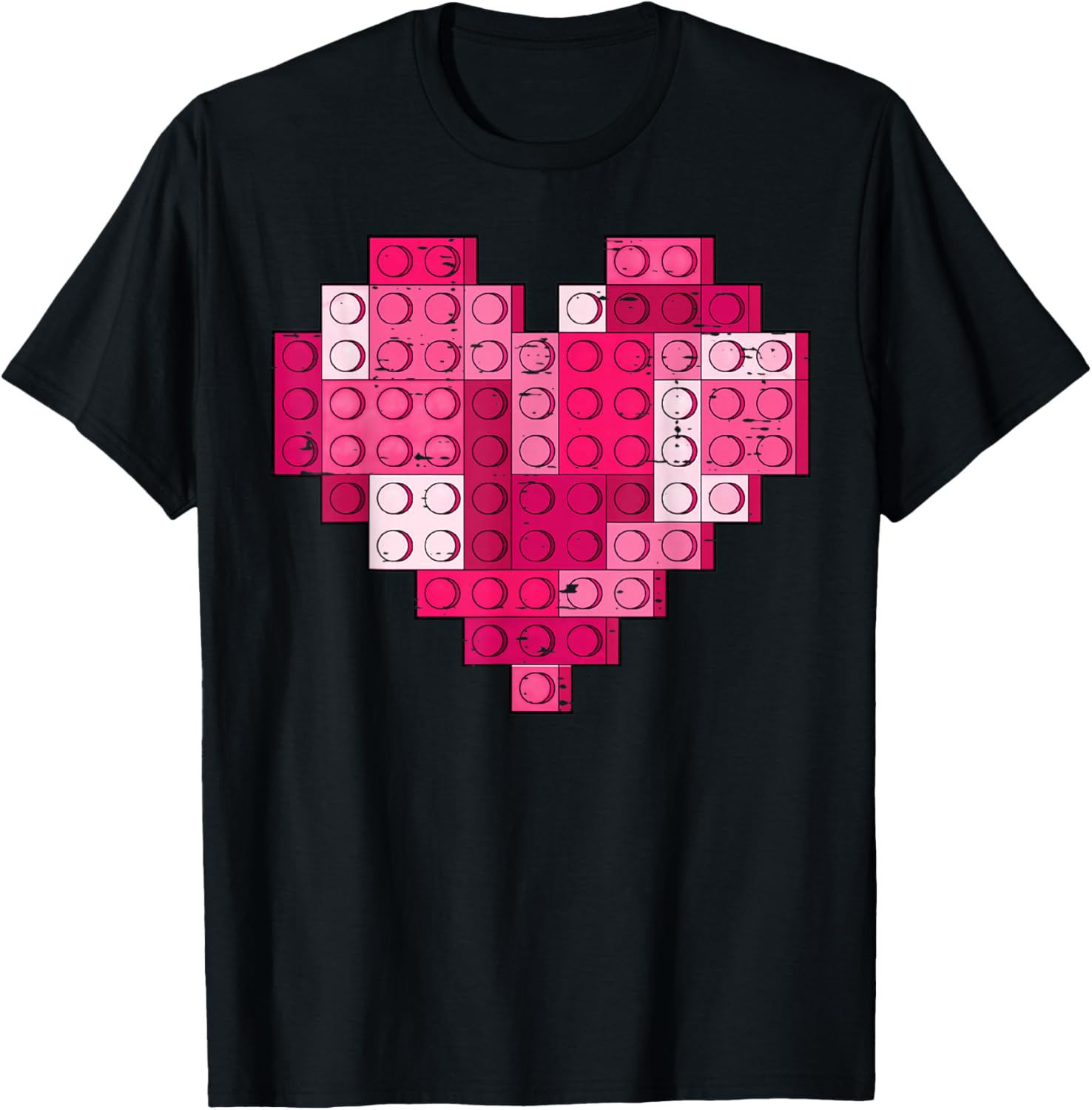 Valentines Day Heart Building Blocks Bricks Boys Kid Toddler T-Shirt - T-Shirt | Black