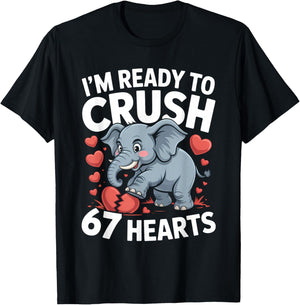 I'm Ready to Crush 67 Hearts Boys Valentine's Day T-Shirt - T-Shirt | Black