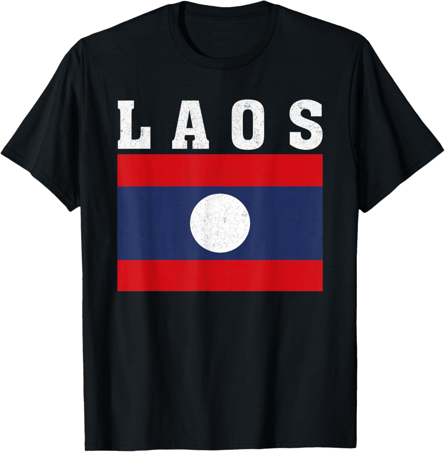 Laos Flag Patriotic National Roots Souvenir T-Shirt - T-Shirt | Black