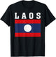 Laos Flag Patriotic National Roots Souvenir T-Shirt - T-Shirt | Black