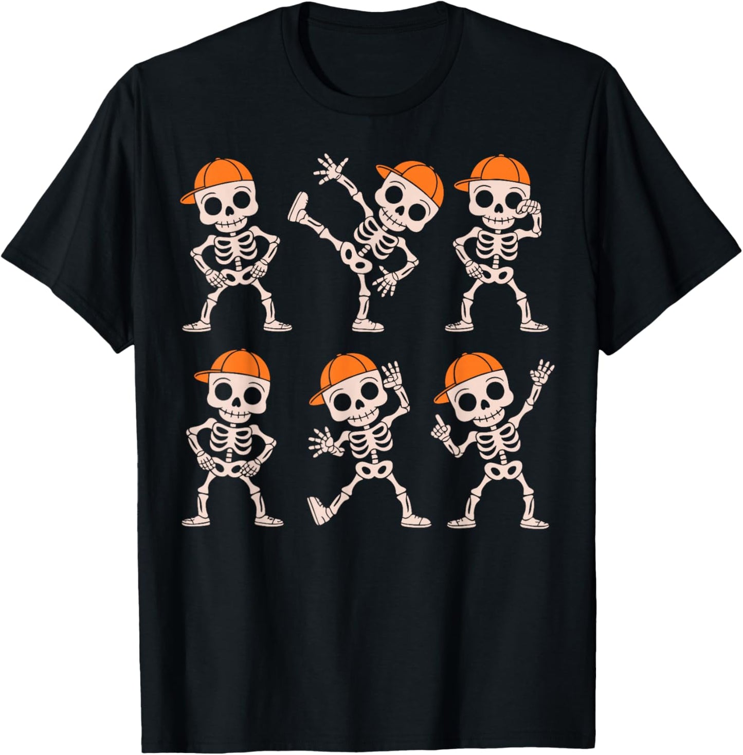 Funny Cute Dancing Skeleton Halloween Boys Kids Toddlers T-Shirt - T-Shirt | Black