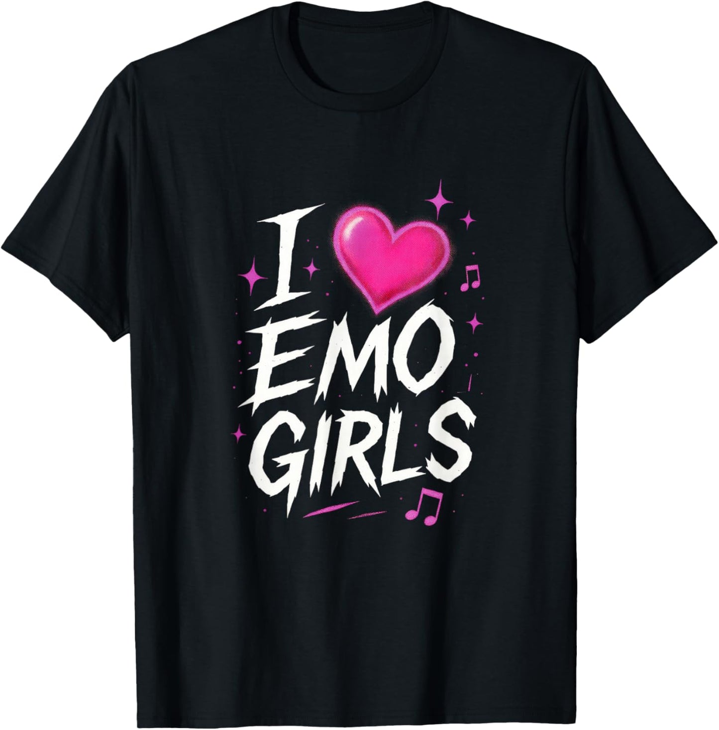 I Love Emo Girls - Emo Heart Music Youth Punk T-Shirt - T-Shirt | Black