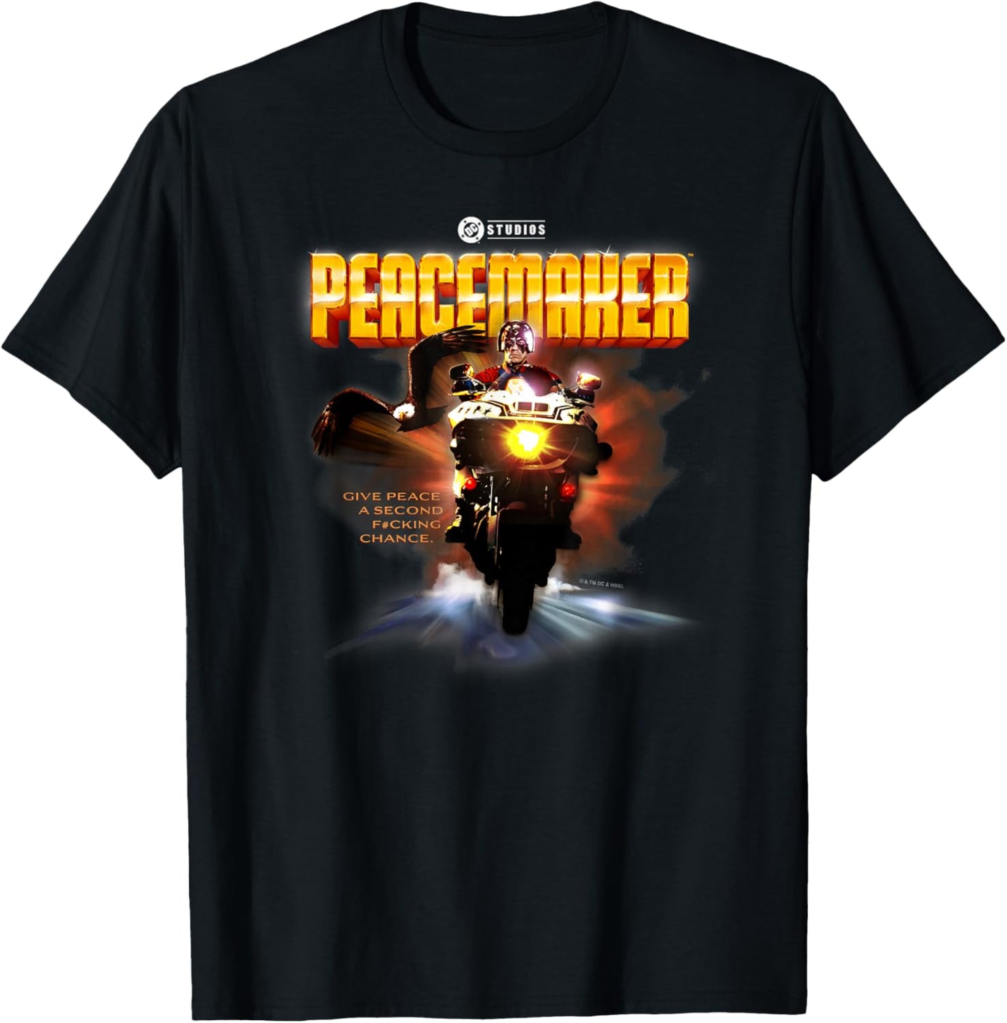 DC Comics Peacemaker Give Peace A Second Chance Poster T-Shirt - T-Shirt | Black