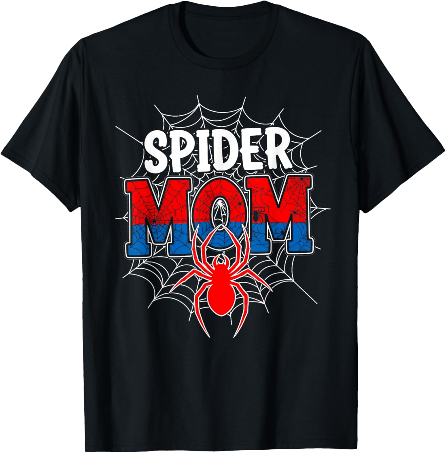 Spider Mom Family Matching Funny Mother's Day Mommy Women T-Shirt - T-Shirt | Black