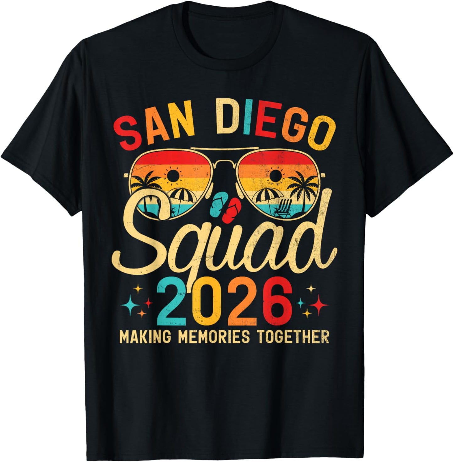 San Diego Beach CA Summer Vacation Family Trip 2026 Squad T-Shirt - T-Shirt | Black