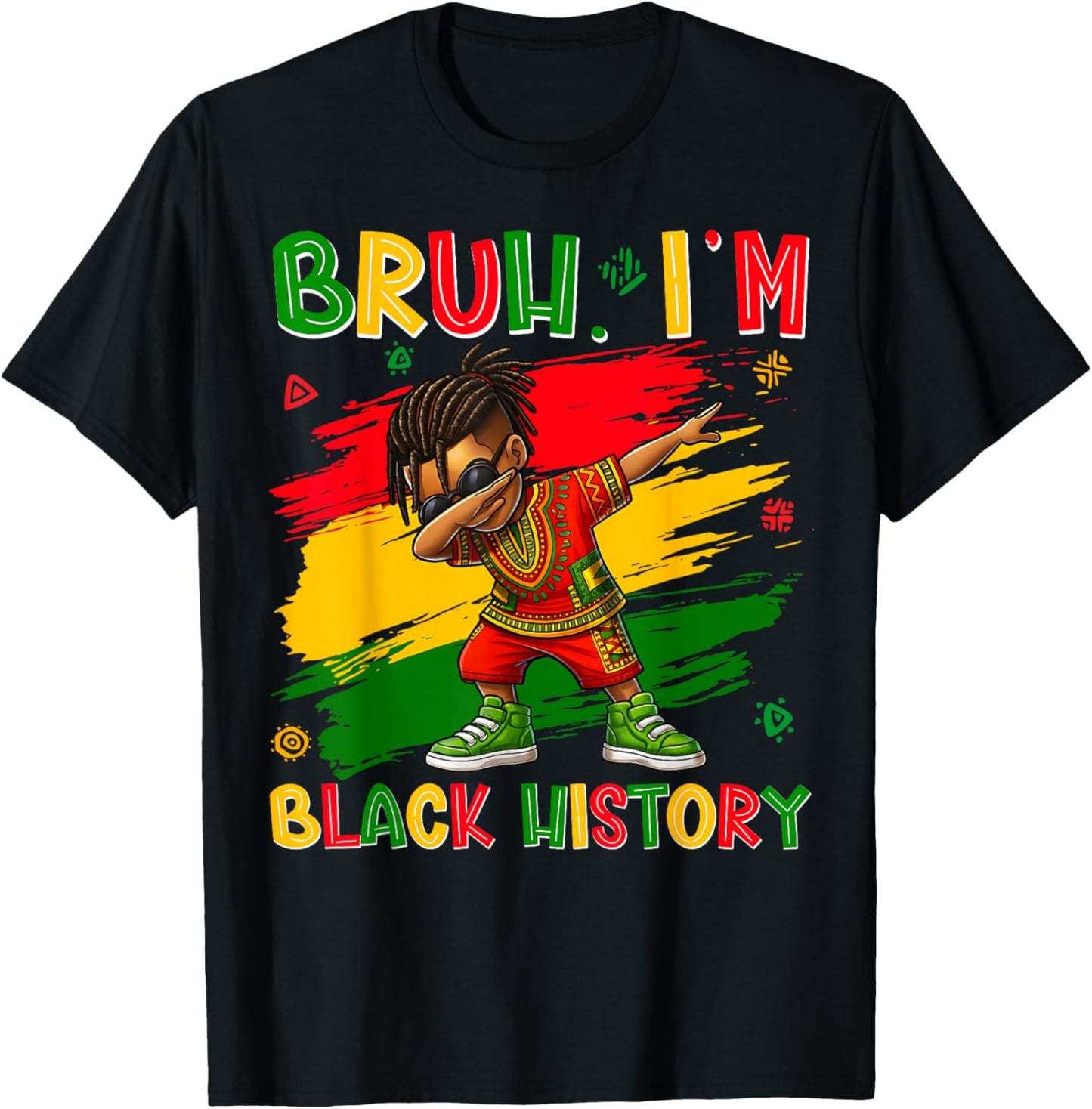 Black History Month I Am Black History Dabbing Afro Men Boy T-Shirt - T-Shirt | Black