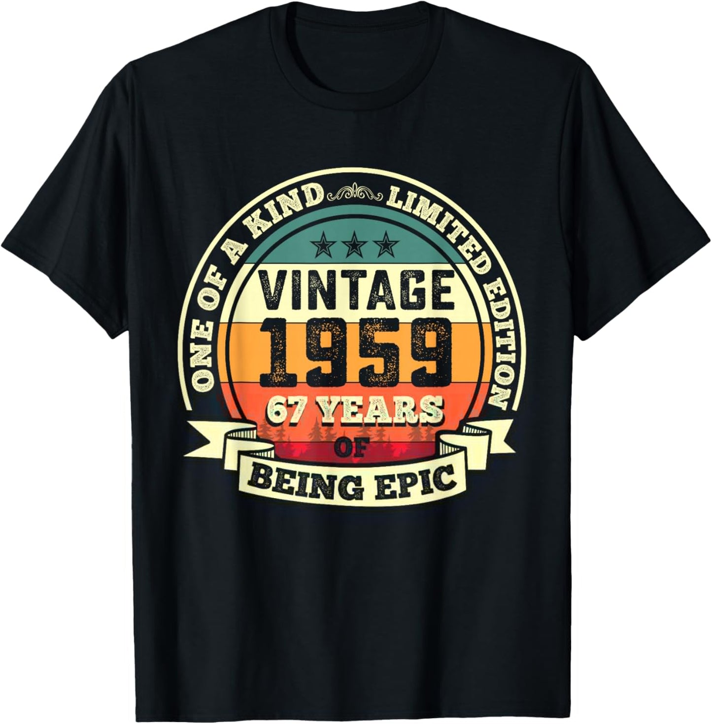 67th Birthday Gift 67 Years of Being Epic 67 Years Old T-Shirt - T-Shirt | Black
