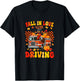 Love Driving Thanksgiving Turkey On Fire Truck Fall Pumpkins T-Shirt - T-Shirt | Black