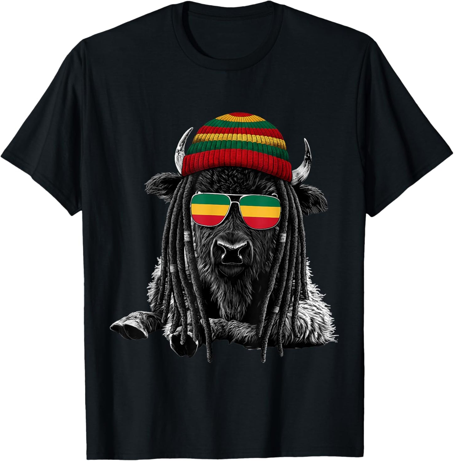 Rasta Reggae Music Rastafarian Roots Jamaican Rastafari T-Shirt - T-Shirt | Black