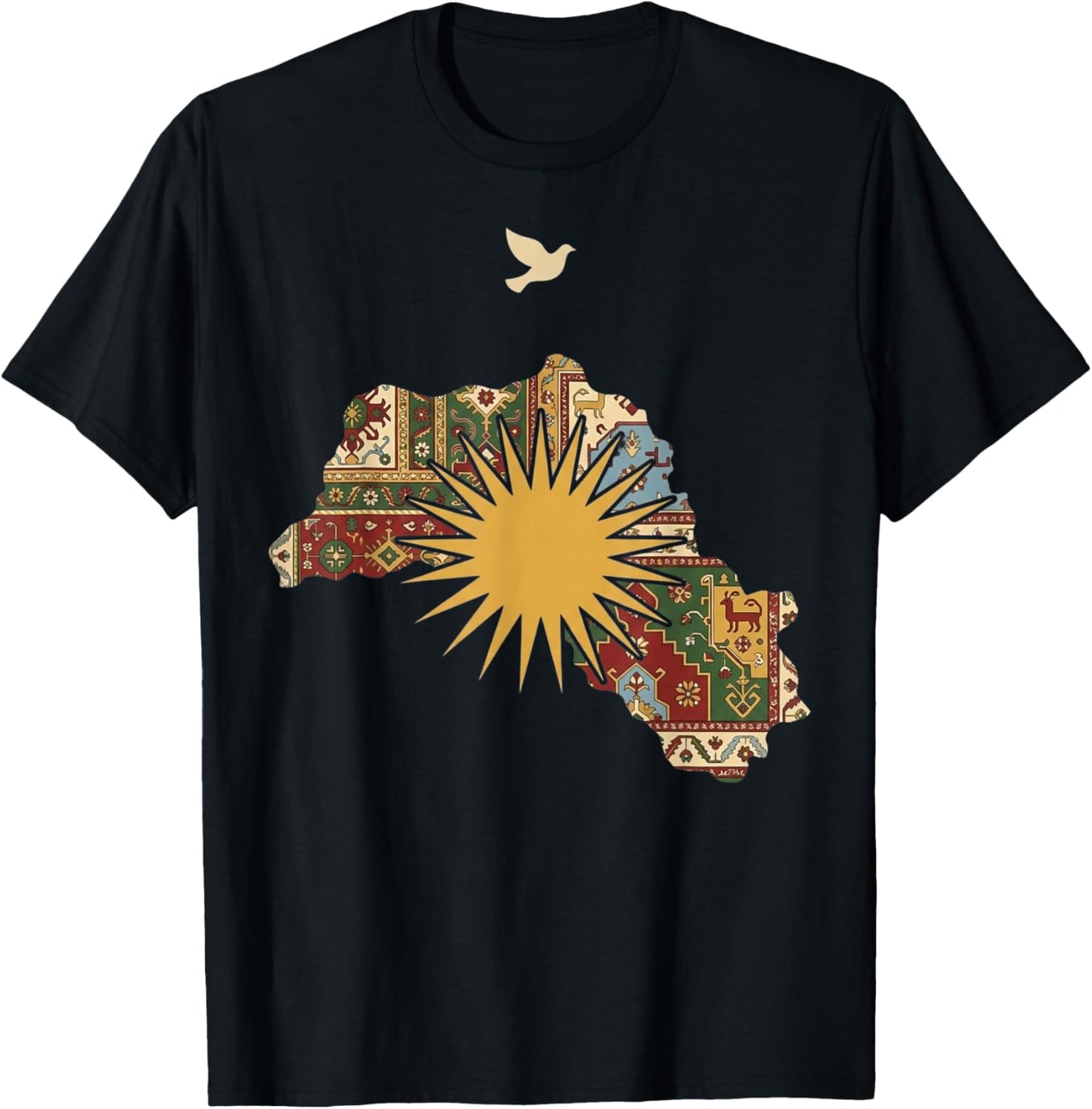 Kurdistan Map Flag Heritage Ethnic Pride Kurdish Culture T-Shirt - T-Shirt | Black