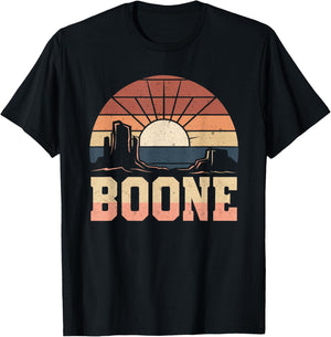 Boone Family Name I Love Boone 80's Vintage NC Retro T-Shirt - T-Shirt | Black