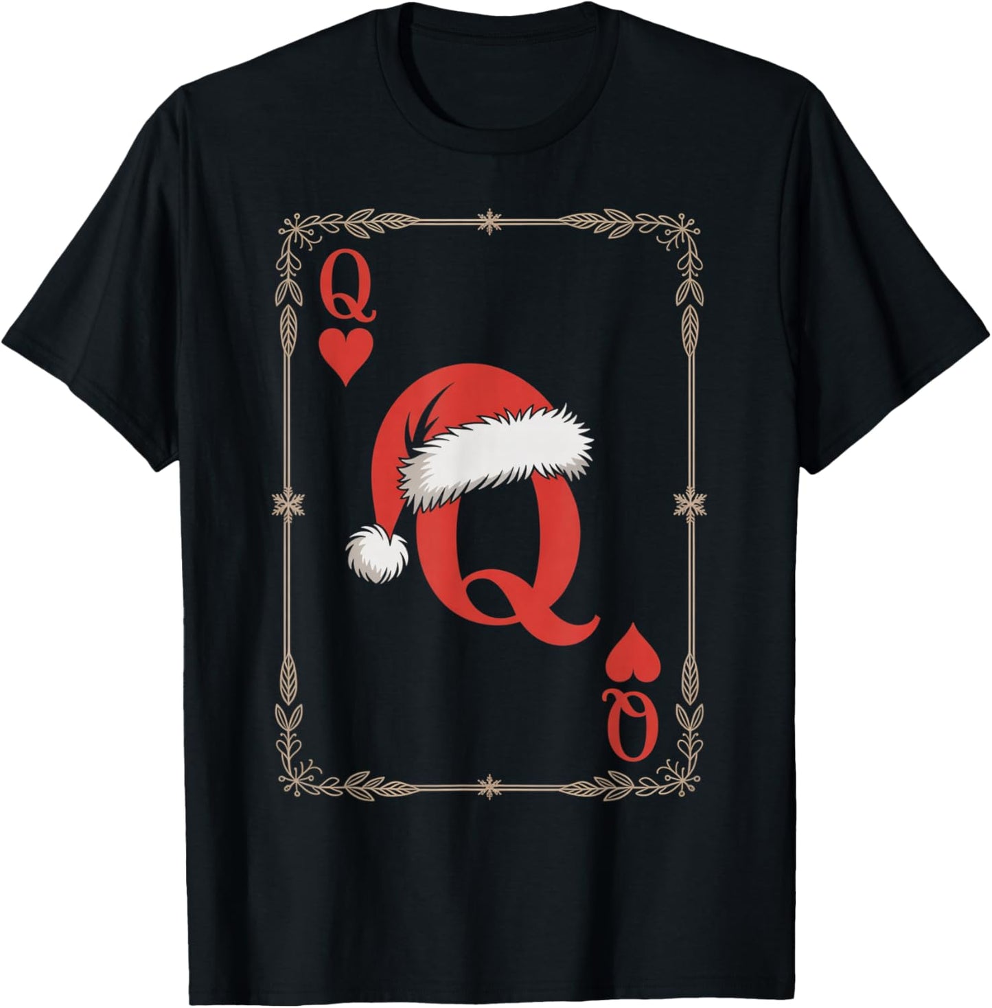 Queen of Hearts Christmas Costume - Playing Card T-Shirt - T-Shirt | Black