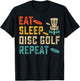 Vintage Eat Sleep Disc Golf Repeat Player Golfer Golfing T-Shirt - T-Shirt | Black