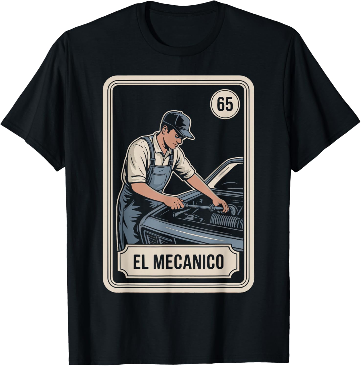 EL Mecanico Lottery Spanish Bingo Card Game T-Shirt - T-Shirt | Black